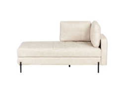 Chaise Longue BELIANI Rebais de Piel Sintética Crema 172X85X85