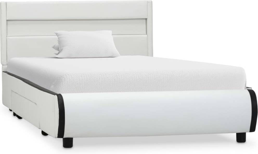 Cama LED VIDAXL (Blanco - Cuero Artificial - Compatible con Colchón: 90x200 cm)