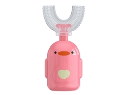 Escova De Dentes Manual Do Miúdo Das Crianças Do Bebê Do Pato Dos Desenhos Animados 360 Graus Em Forma De U Escova De Dentes Cor-de-rosa Pequena