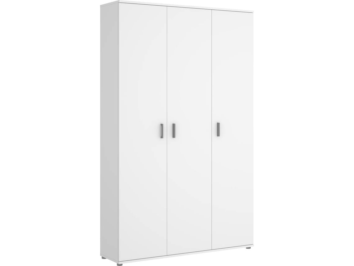 Armario Multiusos 3 Puertas DKIT Fit (Blanco - 190x116x35 cm)