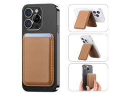 Cartera magnética ultrafina para iPhone con soporte ajustable - Marrón Hexinyigjly