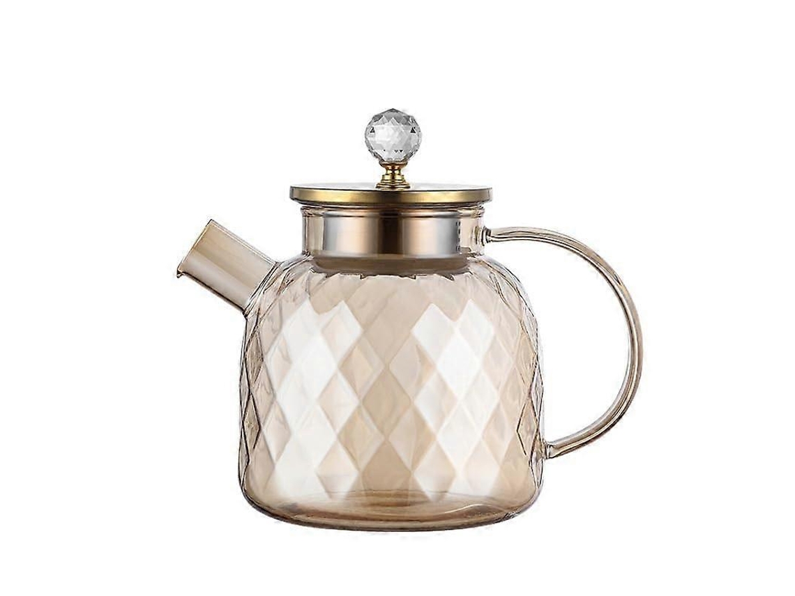 Tetera de vidrio de borosilicato resistente al calor de 1,8 litros para infusiones de flores, un regalo elegante para madre o novia.