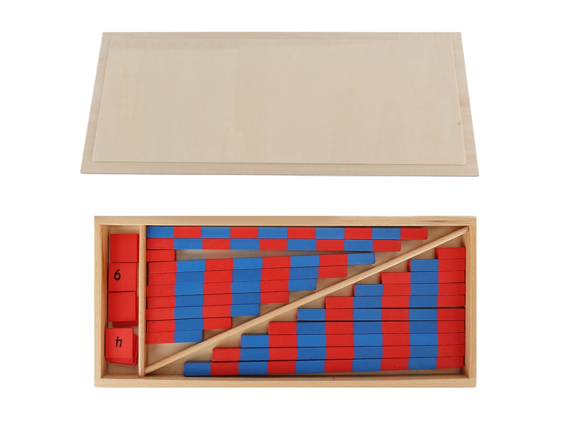 2026-varillas Numéricas Pequeñas Montessori Para Matemáticas, Material Educativo De Aprendizaje Temprano, Azul Y Rojo