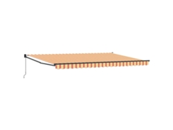 Toldo retráctil manual multicolor Vidaxl de poliéster rojo y naranja