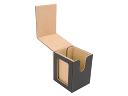 Caja Para Cartas De Piel Sintética Con Cierre Magnético, Estuche Individual Para 100 Cartas, Color Caqui.