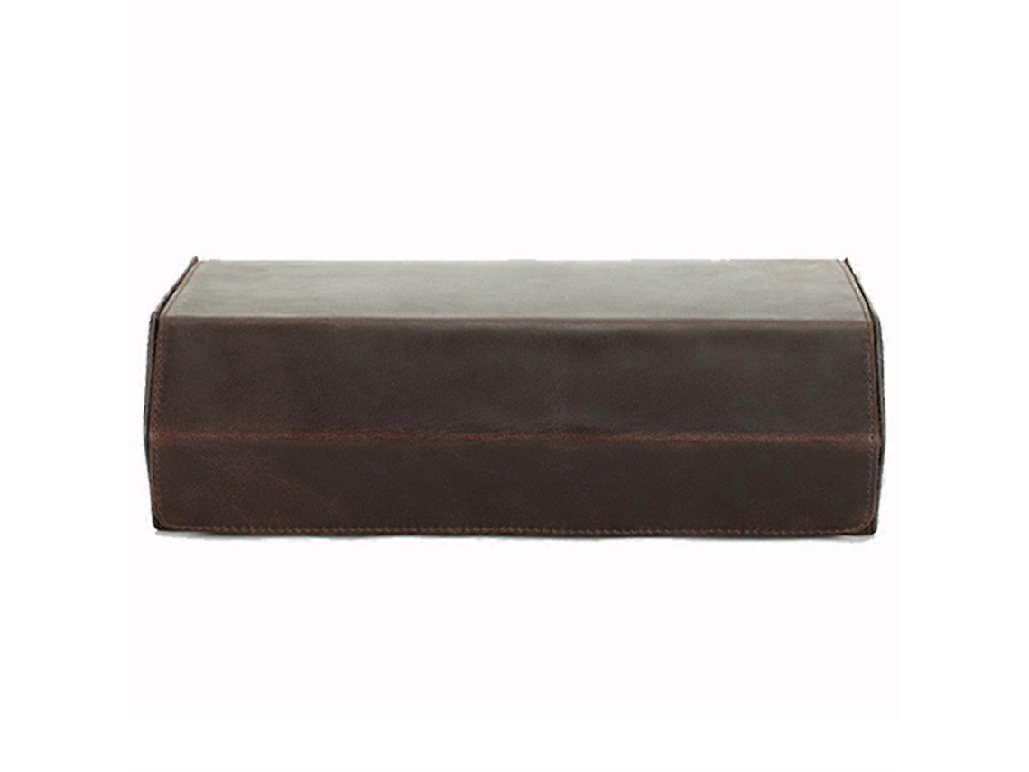 Caja de reloj de rejilla de cuero sintético, organizador y estuche de almacenamiento. Hengjian
