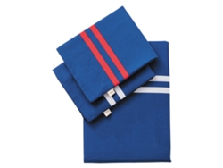 Conjunto De Sábana El Ganso Funda Bajera Cojín Algodón Azul (ropa De Cama)