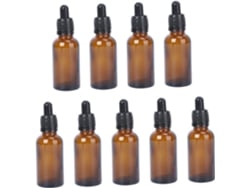 Conjunto De 9 Frascos Vazios Para Óleo Com Conta-gotas, Em Vidro Âmbar, Ideais Para Aromaterapia E Misturas Pessoais.