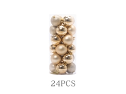 Bolas navideñas galvanizadas y electrochapadas, adornos para árbol de Navidad, rojas, 4 cm, 24 unidades por caja. Yunzii