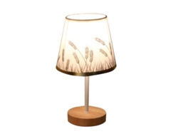 Lámpara De Mesa Pequeña Usb, Mesita Noche, Tela Y Madera Para Dormitorio, Sala Estar, Oficina, Estud