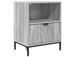 Juego de 2 mesitas de noche Sonoma gris con cajón en madera procesada MAISON EXCLUSIVE (49x36x61 cm)