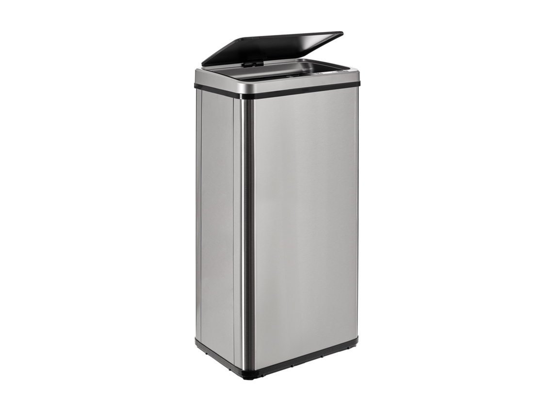 Cubo de Basura Inteligente de 60L WELLHOME con Apertura Automática, Gris, 35,5x26x79,5cm
