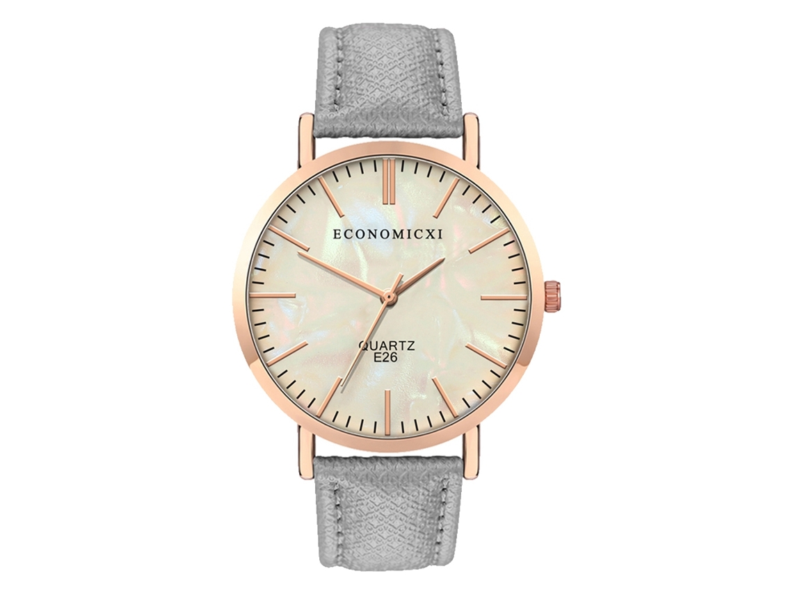 Reloj De Pulsera Unisex De Cuarzo En Piel Sintética Con Esfera Analógica Gris.