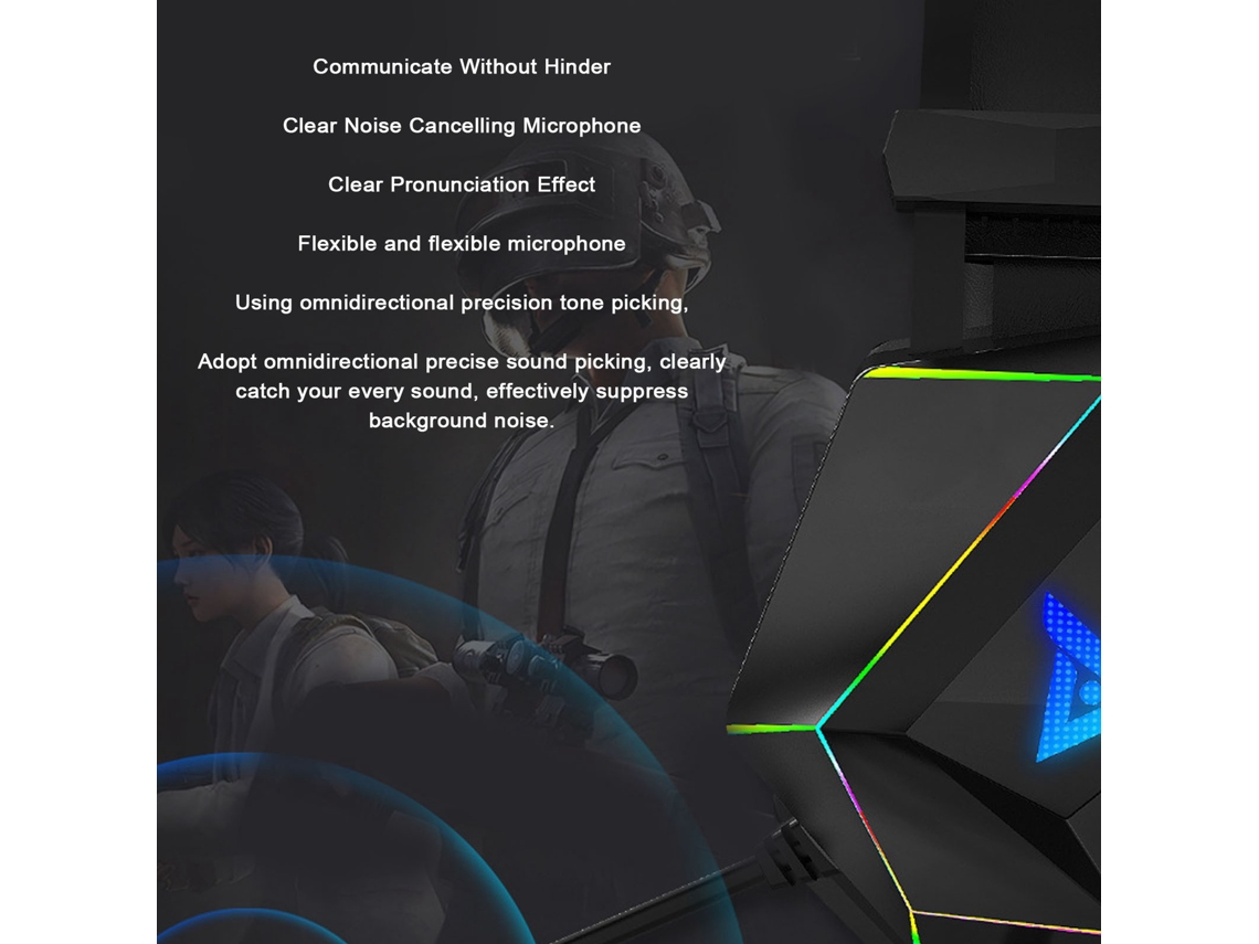 Auriculares para juegos Taidu THS300 A3 Pro con luces RGB, sonido envolvente 7.1 y micrófono para PC