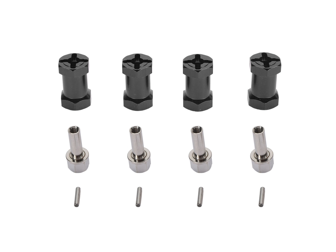 Adaptadores De Buje Hexagonales De Aluminio De 12 Mm Con Tornillos, Extensión Para Coche Rc A Escala 1/10, 20 Mm, Negro