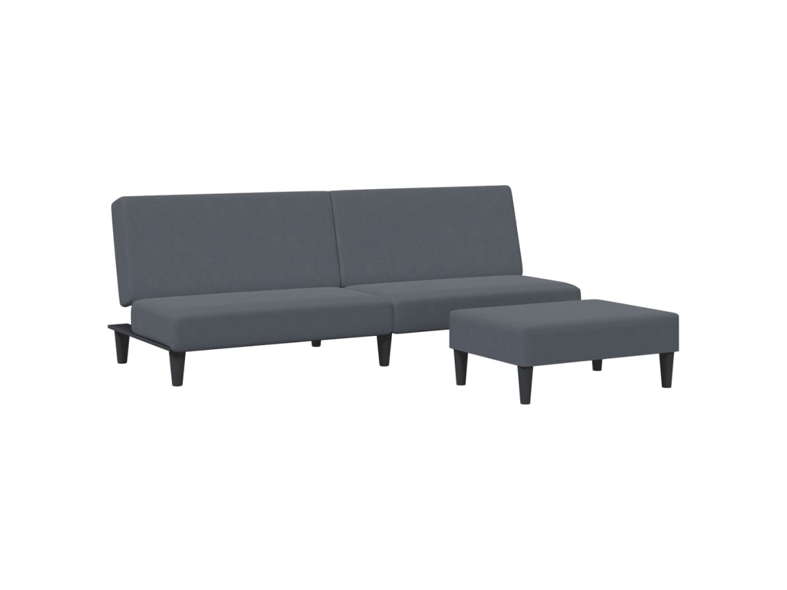 Sofá cama con patas, convertible en sofá, tela de terciopelo gris Lovely Home (200 x 84,5 x 69 cm)