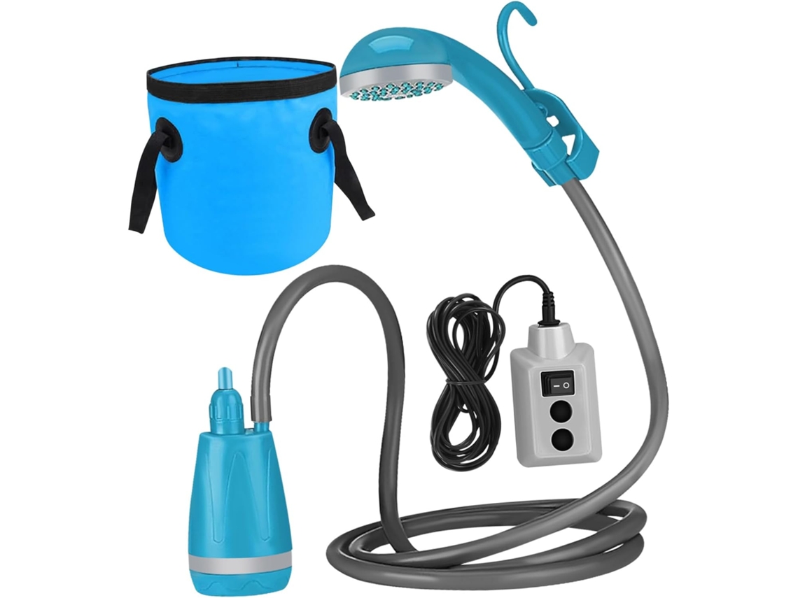 Ducha Portátil Recargable Para Camping Con Bomba Incorporada, Cabezal De Ducha Móvil Para Senderismo Y Uso De Emergencia, Funciona Con Pilas.