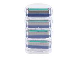 Conjunto de 4 cabeças de substituição para barbeador manual com 5 lâminas, compatível com Gillette Fusion 5 e Mach 5 (2026).