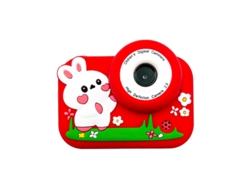 Cámara digital Eifson de doble cámara, 4000 W, pantalla IPS 2.0 (Red Bunny)