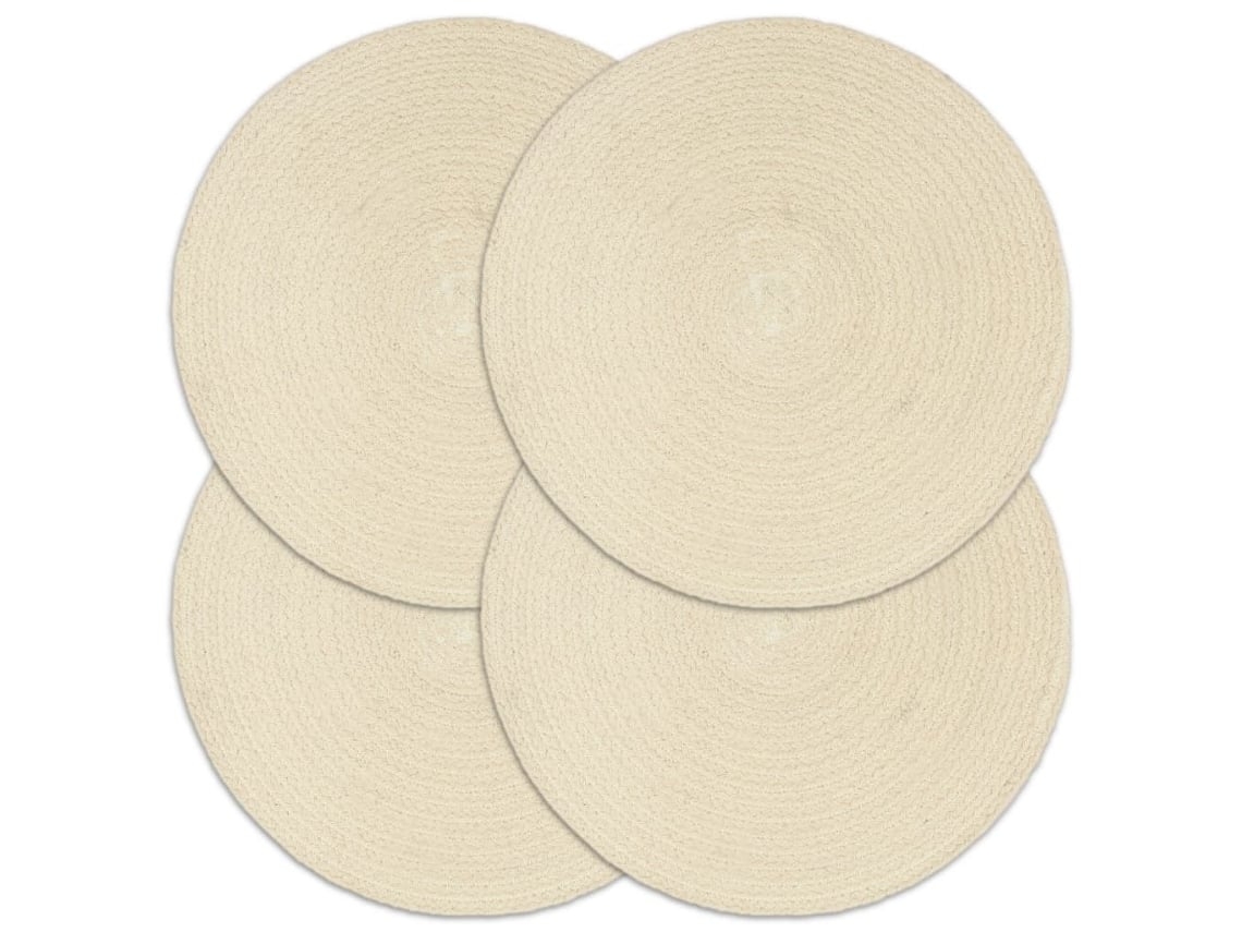 Guardanapos Em Embalagem Independente, 4 Conjuntos,  Material De Algodão Puro, 38 Cm De Comprimento,  Redondo Natural*