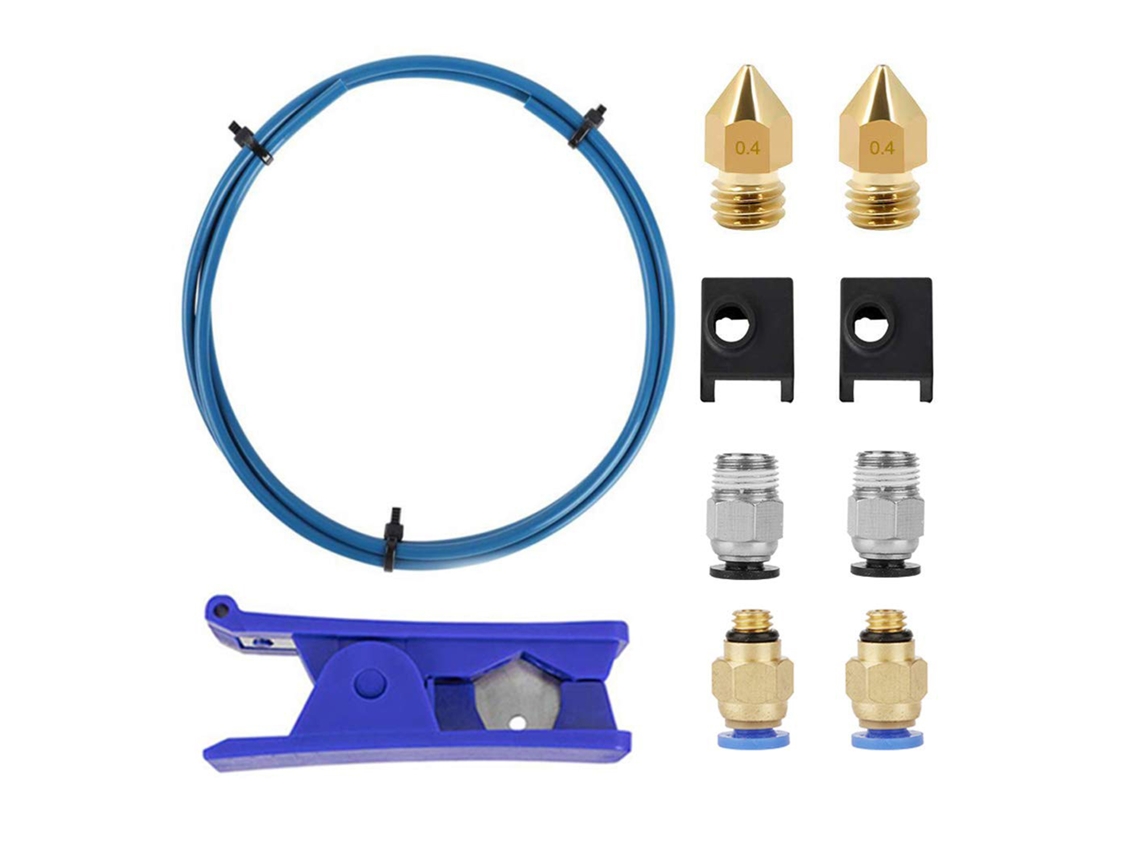 Kit De Tubo De Ptfe De 40 Cm Con Cortador Y Racores Pc4-m6/m10 Para Impresoras 3d Ender3/creality