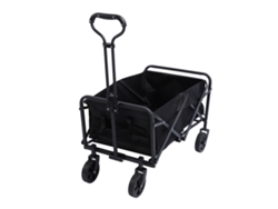 Carrito plegable de 5" con ruedas, capacidad de 80 kg, compacto, resistente y duradero para compras deportivas y camping, color negro