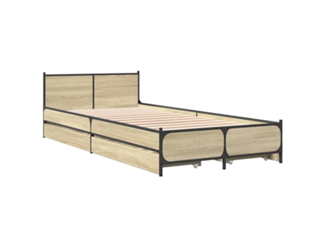 Cama con Cajones Sonoma VIDAXL Madera de Roble Madera Marrón (90x200cm)