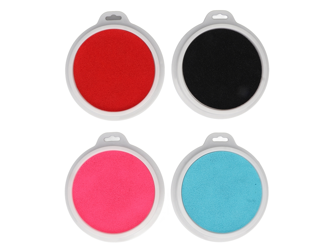 Sello de tinta portátil, redondo y lavable, a base de agua, ideal para niños y manualidades.