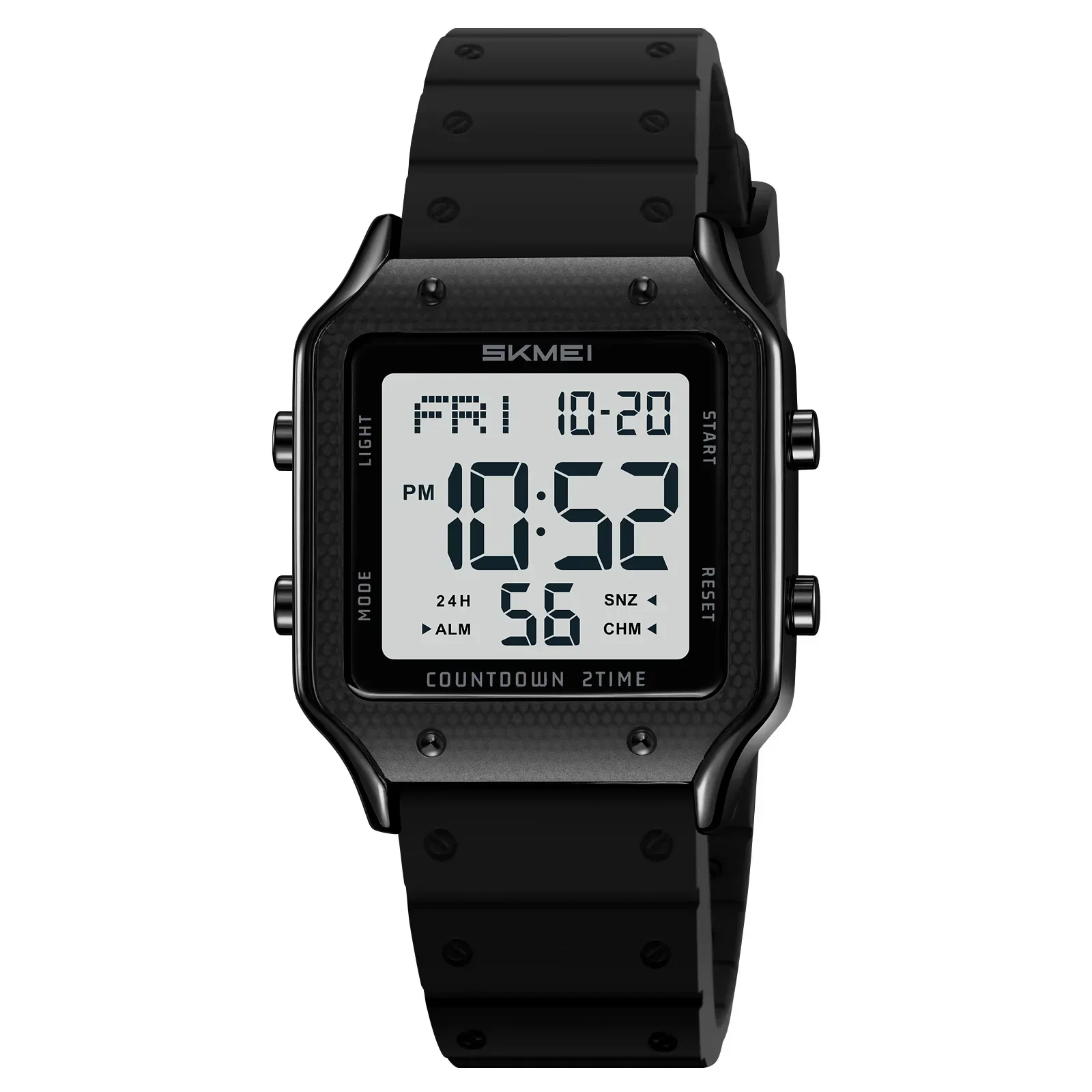 Reloj (blanco Y Negro) Con Caja De Aleación De Zinc Chapada En Oro Y Función De Cronógrafo/alarma.