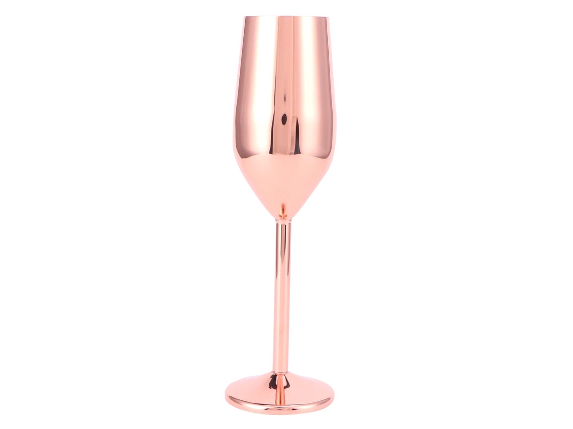 Copa de champán de acero inoxidable de 200 ml con baño de cobre para bar o fiesta | Sin marca