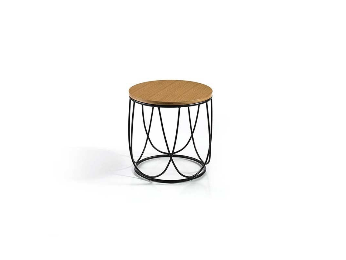 Mesa De Centro Madera Solo MOMMA HOME (Roble - Melamina -Ø42x40 cm)