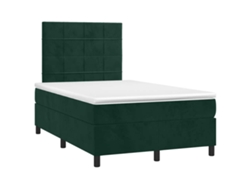 Maison Exclusive - Cama Box Spring Con Colchón Terciopelo Verde Oscuro 120x190 Cm