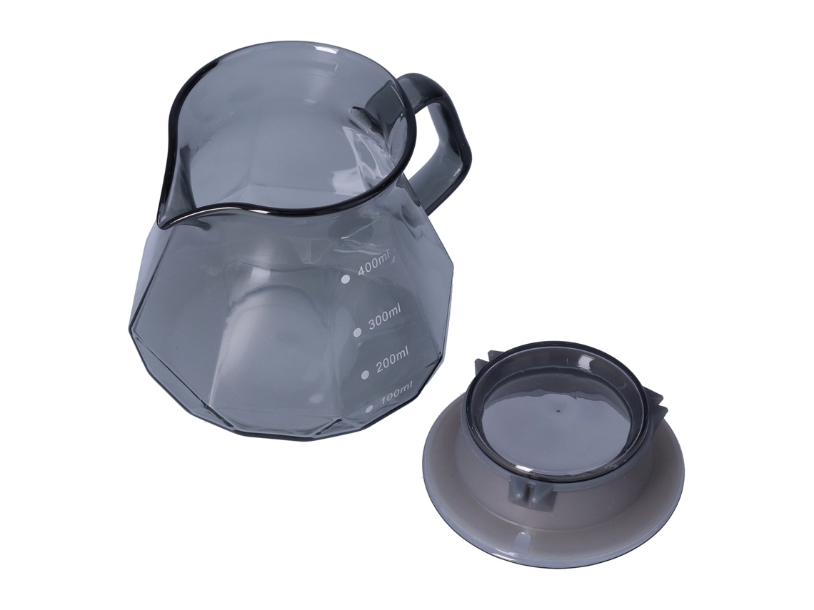 Jarra de café resistente al calor de vidrio negro para compartir, transparente, 400 ml