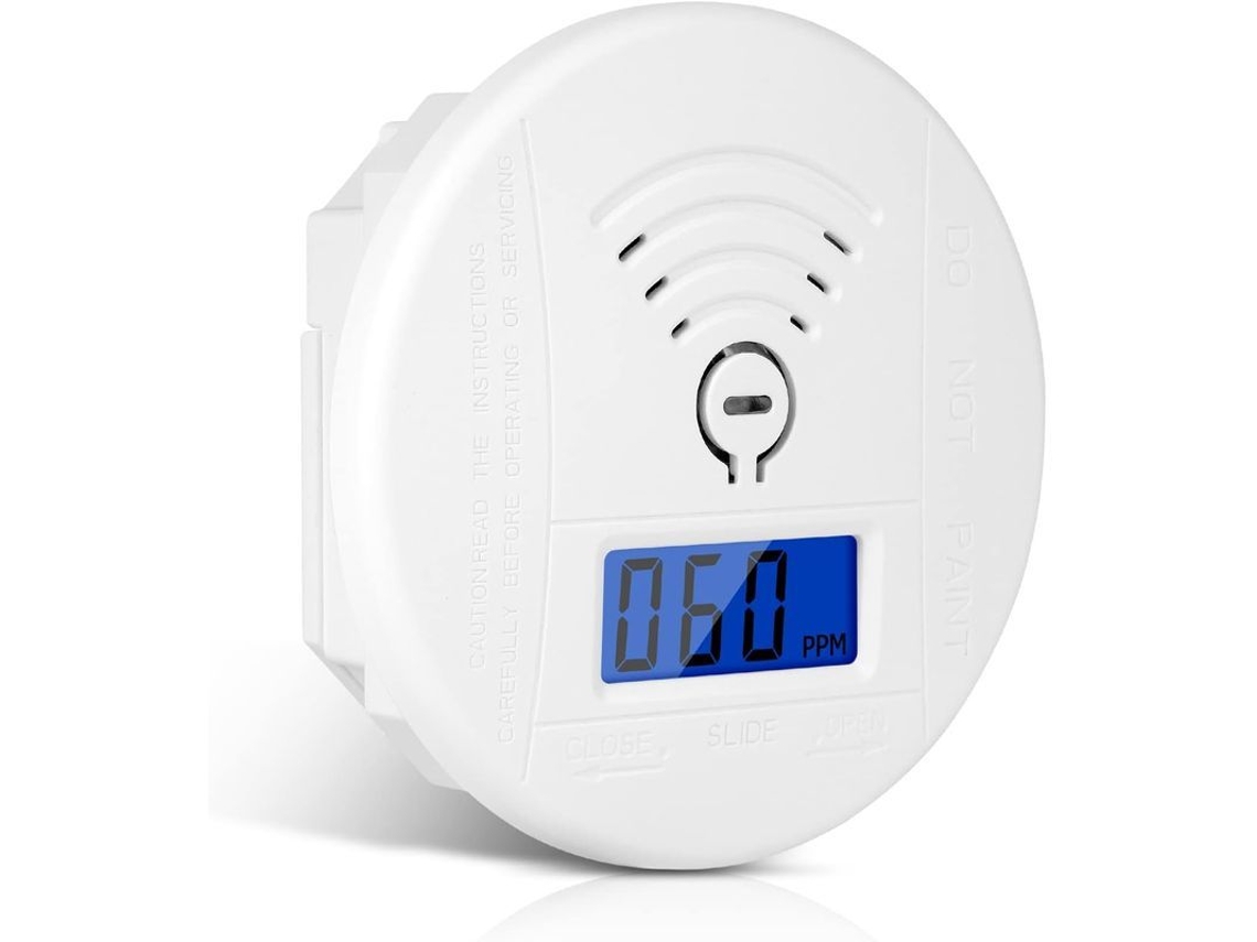 Detector De Monóxido De Carbono Inteligente Con Pantalla Lcd, Cumplimiento En 50291, Botón De Prueba Y Luz Led (mini 1ud)