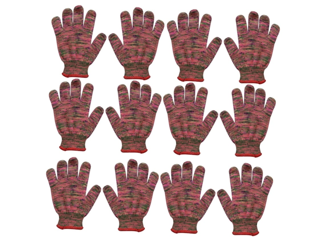 12 pares de guantes de jardinería de nailon antideslizante y resistente para jardinería y trabajos de jardinería.