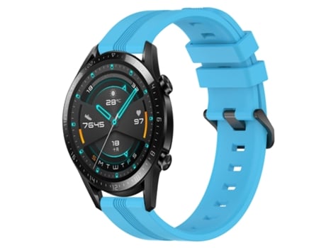 Correa de reloj inteligente para Huawei GT2 46 mm 22 mm Correa de reloj Slicone a rayas cóncavas (azul cielo)