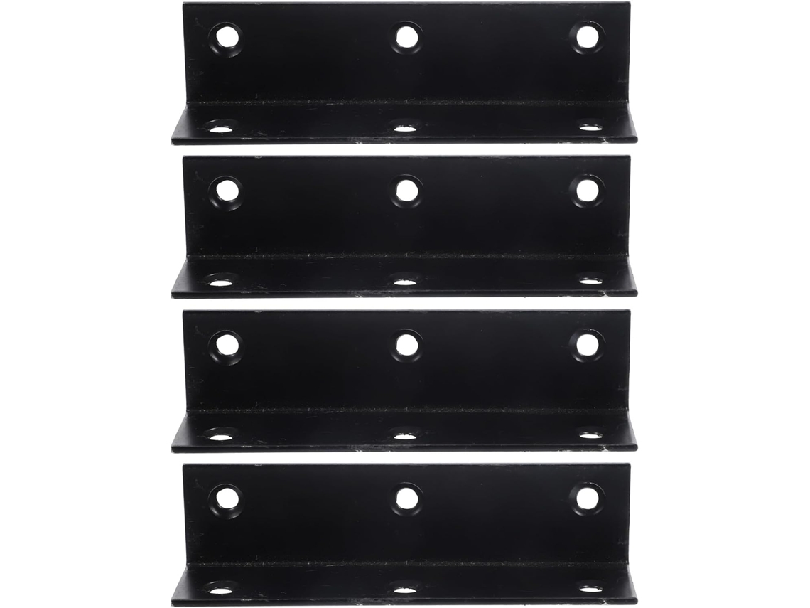 4 Soportes De Acero De 2 90° 100 Mm, Soportes Metálicos En Forma De L Negros