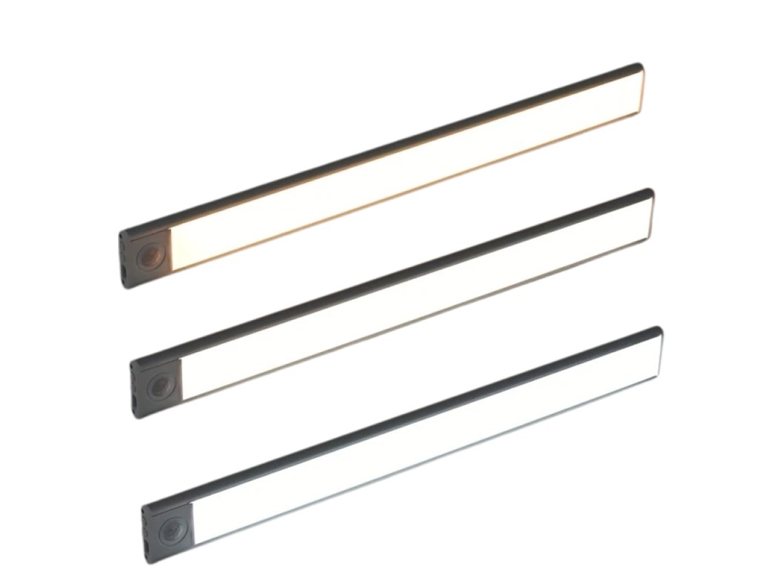 RNEMITERY Luces para debajo de gabinetes, luces de armario regulables con sensor de movimiento inalámbrico para cocina, funciona con pilas recargables, blanco f