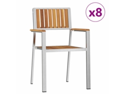 Maison Exclusive - Silla De Jardín 8 Pcs Marrón Madera De Acacia Sólida