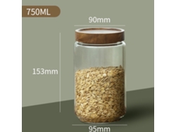 Recipiente de vidrio MDUG para alimentos con tapa hermética, estilo clásico posmoderno, 750 ml