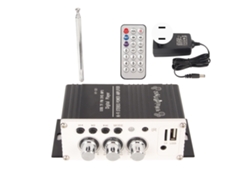 Amplificador de potencia estéreo digital HiFi de 2 canales Aetheria Mini con Bluetooth 5.0 y control remoto, 100-240 V, enchufe USB.