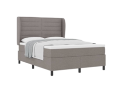 Syfax™ Cama Tipo Box Spring Con Colchón Taupé 140 X 190 Cm Tela