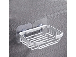 2026-porta Jabón Y Esponja Sin Taladrar, Soporte De Jabón De Aluminio (plata)