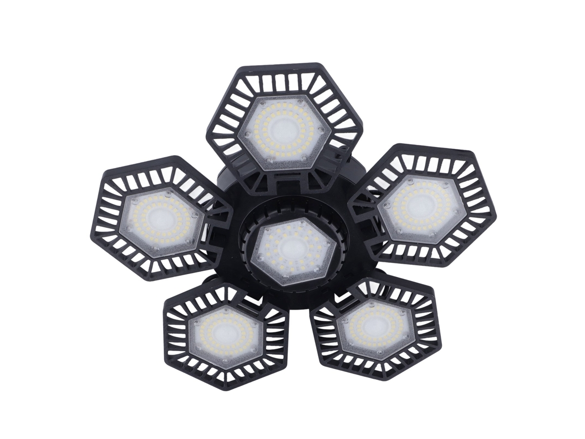 2026-lámpara Led De Techo Plegable 5 Paneles 120w 85-277v Para Taller Garage Almacén