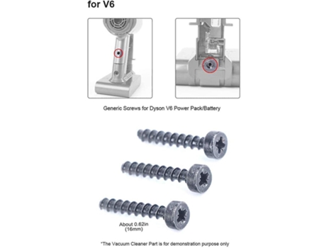 Conjunto de 3 parafusos para aspirador de pó sem fio dyson v6 v7 v8 v10 v11