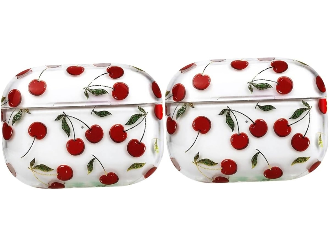 Estuche Para Auriculares De 2 Piezas Con Diseño De Cerezas, A Prueba De Golpes Y Resistente A Los Arañazos Para Mujer.