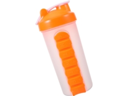 Botella deportiva multifuncional con compartimento para pastillas, color naranja Slowmoose
