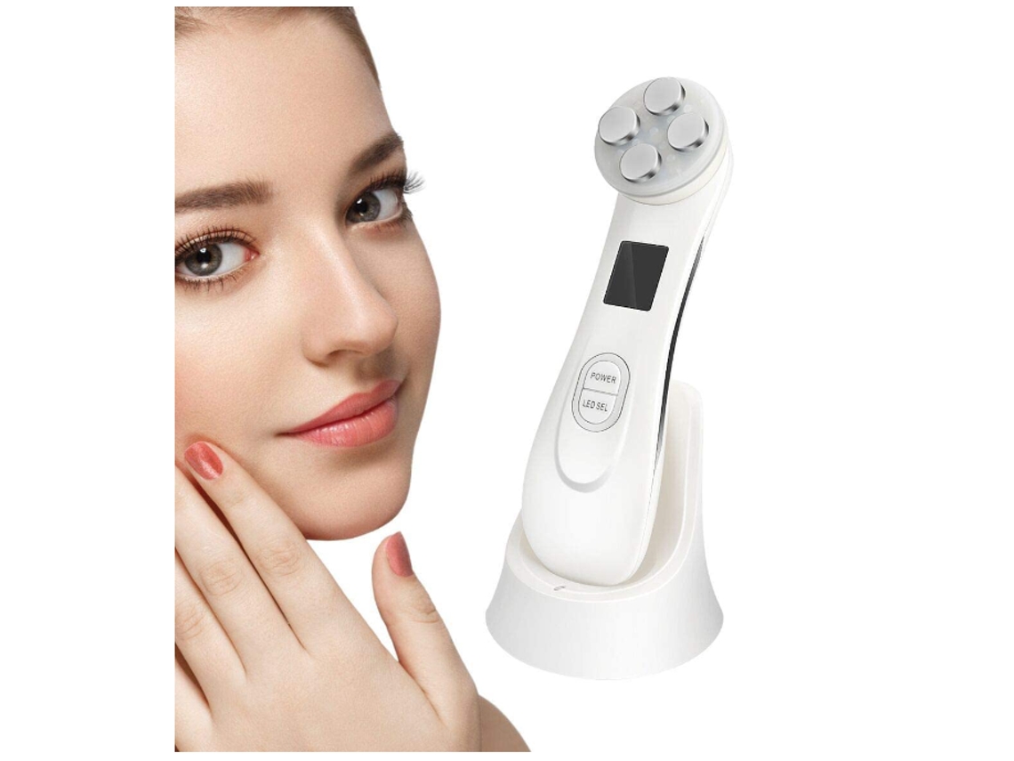 Dispositivo de belleza ultrasónico Máquina de elevación facial de alta frecuencia Instrumento de belleza 5 en 1 Luz LED roja negra AUJEZON