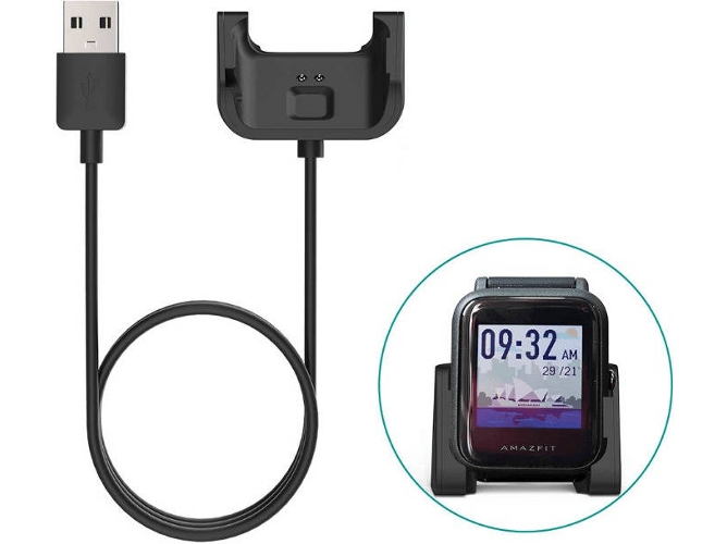 Cable Cargador USB Smartwatch PHONECARE Xiaomi Amazfit Bip Negro