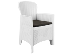 Maison Exclusive - Mesa Y Sillas De Jardín 3 Piezas Plástico Blanco Aspecto Ratán